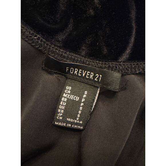 FOREVER 21 Bodysuit | Black Velvet Bodycon Witchy Whimsigoth | SMALL - Picture 5 of 8
